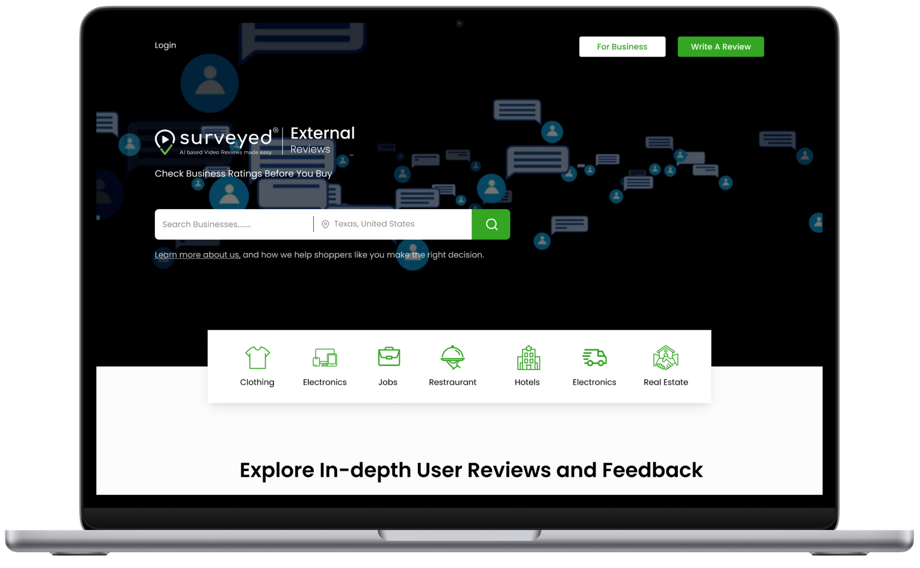 Surveyed feedback Logo in mobile frame
